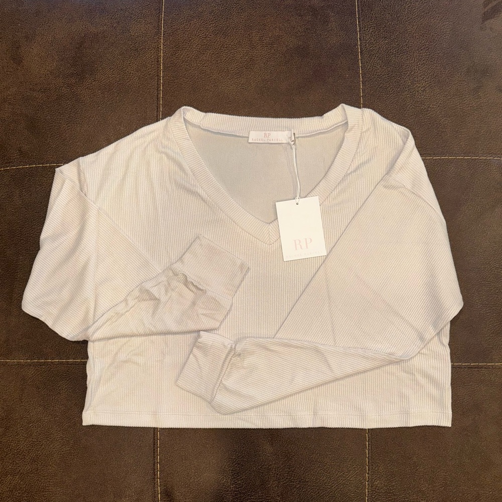 Rachel Parcell Cream Long Sleeve Tee NWT